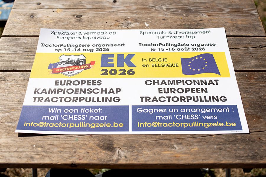bedrukte placemat op A3 voor Tractorpulling Zele